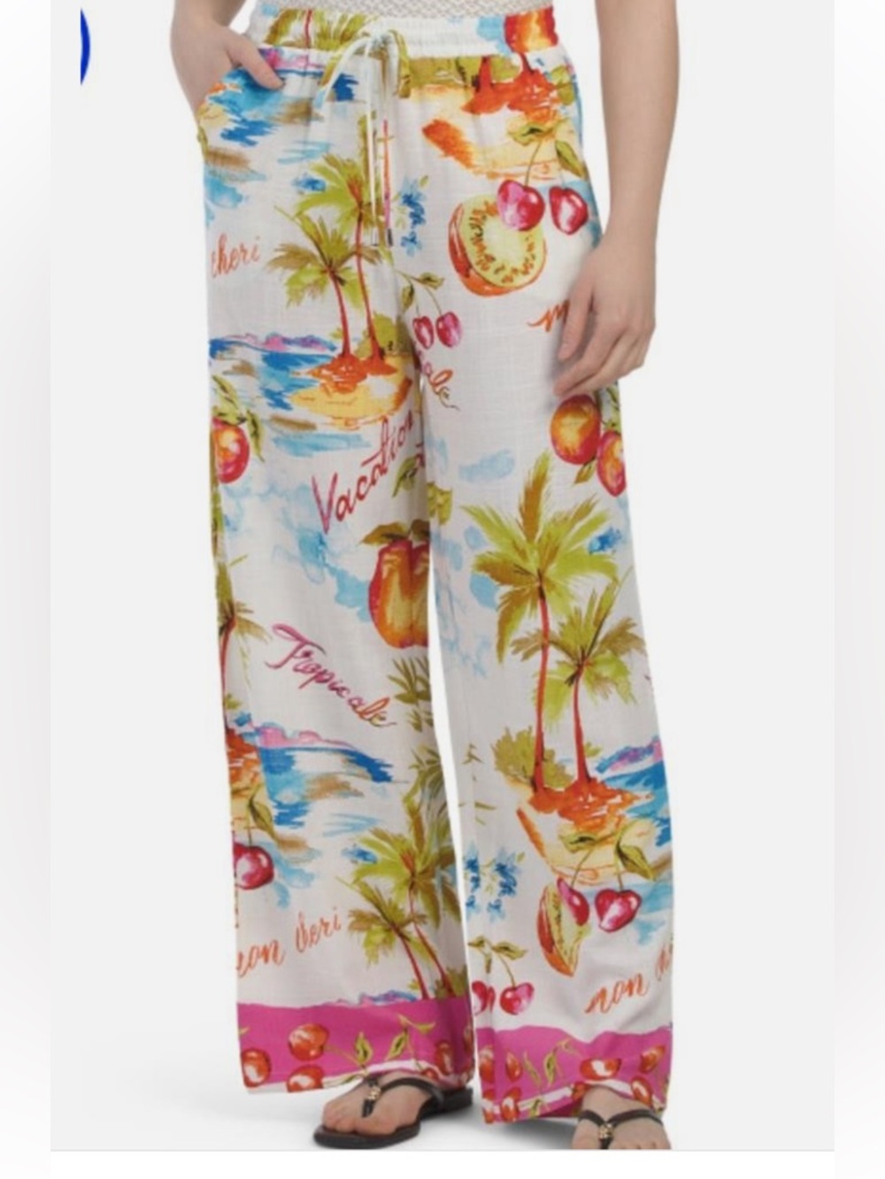 LABEL OF LOVE Tropical Linen Blend Pants